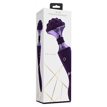 Vibrator de Masaj Shiatsu cu Două Motoare 28,6 cm Mov 11