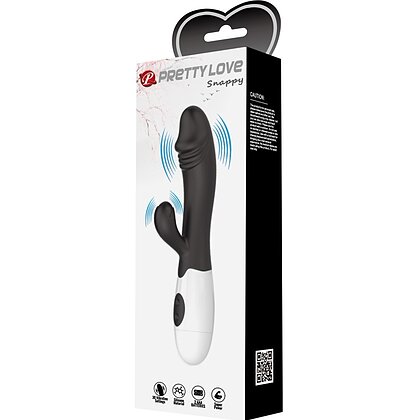 Pretty Love Snappy Black — Iepuraș Dual, 30 Moduri