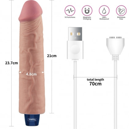 Lovetoy Real Softee 9.5 - Vibrator Reîncărcabil, 10 Moduri 13