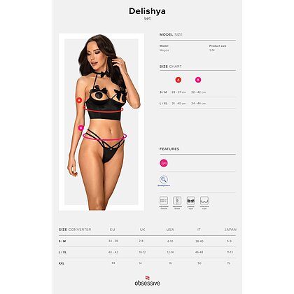 Set Obsessive Delishya Negru L-XL 5