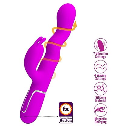 Pretty Love Laursen – Vibrator curbat Reîncărcabil 7+4, Mov 4