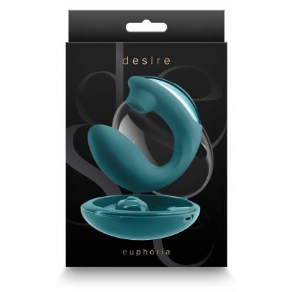 Vibrator Dublu Desire Euphoria Green – 2 Capete, Reîncărcabil Verde 3