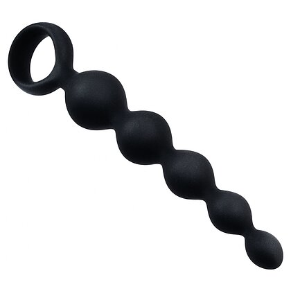 Bile Anale Din Silicon Cu Striații 14cm Negru 3