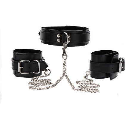 Heavy Collar and Wrist Cuffs Negru 2