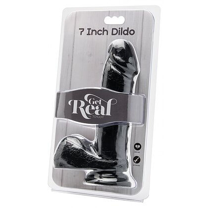 Dildo 20cm Cu Testicule Negru 2