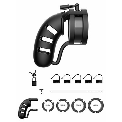 Cușcă de Castitate Man Cage Silicon Model 19 Negru 3