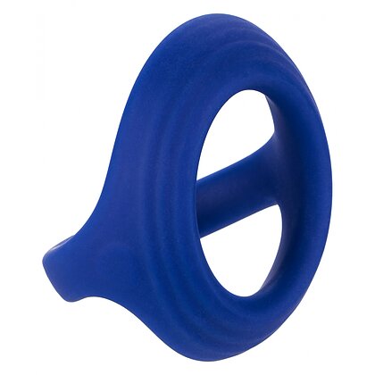 Inel Penis Dual Ring cu Suport pentru Testicule Albastru 2