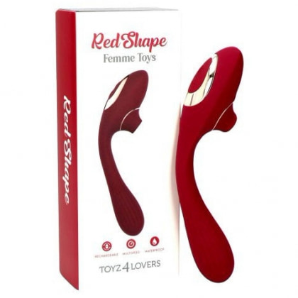Red Shape Stimulator Duo Punct-G și Clitoris Reîncărcabil Roșu 5