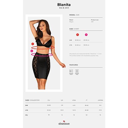 Set Fustă Și Sutien Obsessive Blanita Negru S-M 5