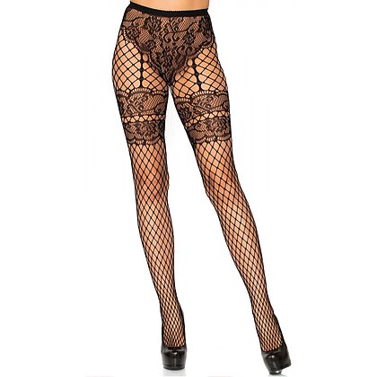 Dresuri Leg Avenue Lace French Cut Net Negru XS-L