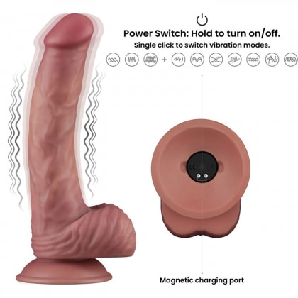 Vibrator Dublă Densitate LoveToy Power 23cm, 10 Moduri 9