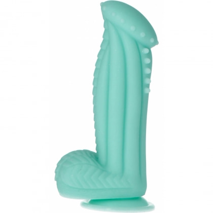 Captain Squirtino Dildo Monster Flexibil cu Ventuză Verde 3