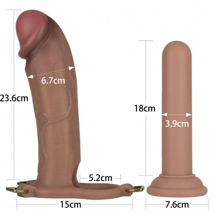 LoveToy Ingen Set Strap‑On 25,5 cm – Manșon Gol cu Tijă Reglabilă 18