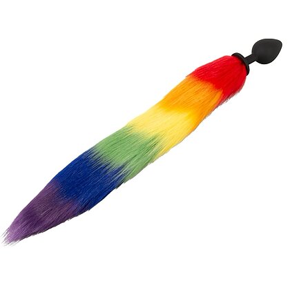 Plug Anal You2Toys cu Coadă Pufoasă Rainbow 42 cm Negru 3