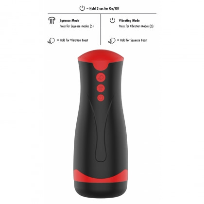 Fusion Deep Squeeze Masturbator Negru, 2 Motoare, 5 Viteze 4