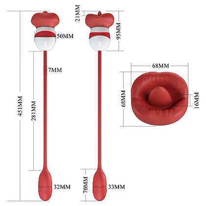 Pretty Love Aliyah – Stimulator Dublu, USB Reîncărcabil Roșu 5