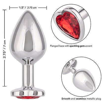 Jewel Large Ruby Heart Plug Roșu 5