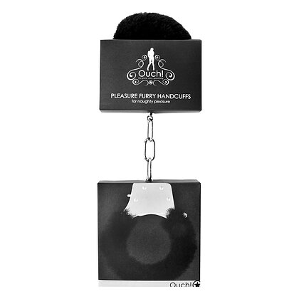 Pleasure Handcuffs Furry Negru 5