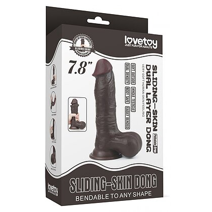 Dildo cu Ventuză Sliding Skin Dual Layer Dong Maro 17