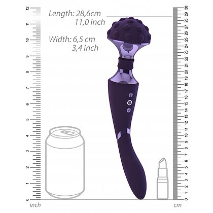 Vibrator de Masaj Shiatsu cu Două Motoare 28,6 cm Mov 8