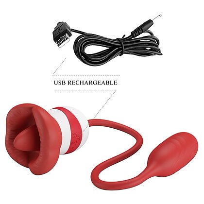 Pretty Love Aliyah – Stimulator Dublu, USB Reîncărcabil Roșu 4