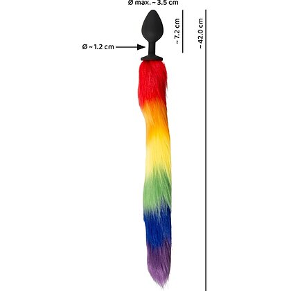 Plug Anal You2Toys cu Coadă Pufoasă Rainbow 42 cm Negru 6