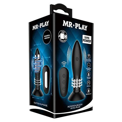 Anal Plug Mr Play Rotation Beads Negru 3