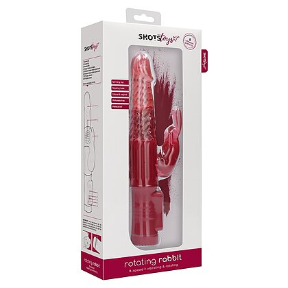 Vibrator Rotating Rabbit Roșu 4
