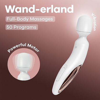 Satisfyer Wand-erland — 50 Programe, IPX7, Reîncărcabil Alb 5