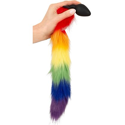 Plug Anal You2Toys cu Coadă Pufoasă Rainbow 42 cm Negru 5