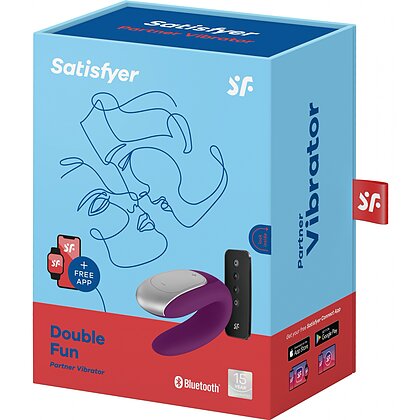 Vibrator Smart Satisfyer Double Fun pentru Cupluri Mov 8