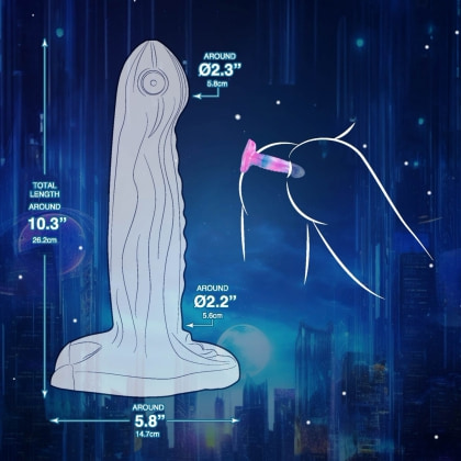 Dildo 21.6 cm – Silicon Lichid cu Ventuză Puternică Multicolor 3