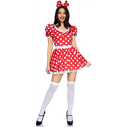 Rochie Leg Avenue Polka Dot Roșu M 3