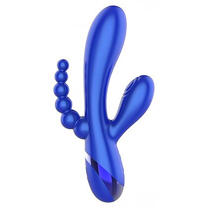 Triple Love Vibrator Rabbit Multifuncțional Albastru 4