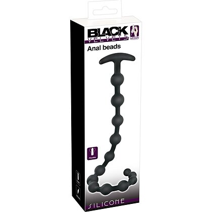 Black Velvets Anal Beads Negru 8
