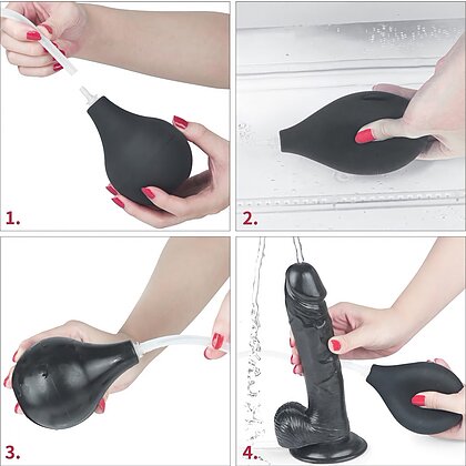 Dildo 23cm Cu Ejaculare Extremă Negru 2