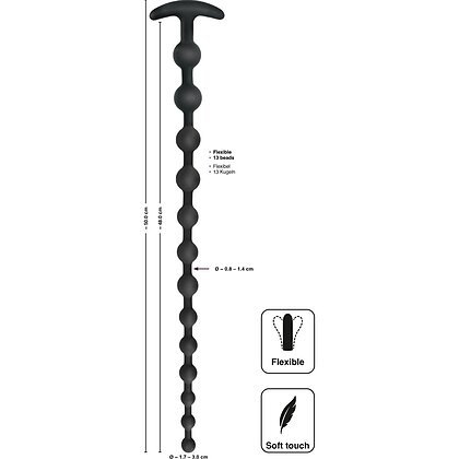 Black Velvets Anal Beads Negru 7
