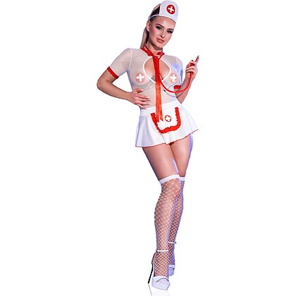 Costum Chilirose Nurse CR4365 Alb L-XL