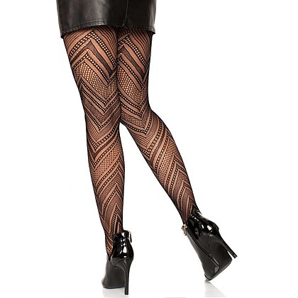 Dresuri Leg Avenue Chevron Net Negru XS-L 2
