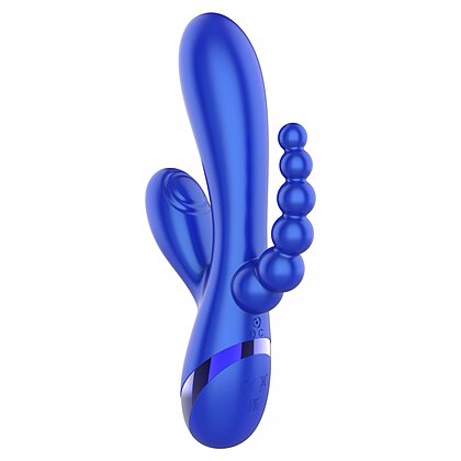 Triple Love Vibrator Rabbit Multifuncțional Albastru 5