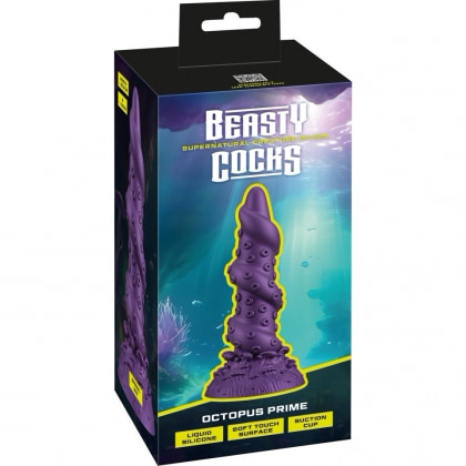 Octopus Prime — Dildo Din silicon Lichid, Ventuză 20.2 cm Mov 7