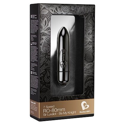 Rocks-off RO-80mm 7 Funcții Mini Vibrator Argintiu Negru 2