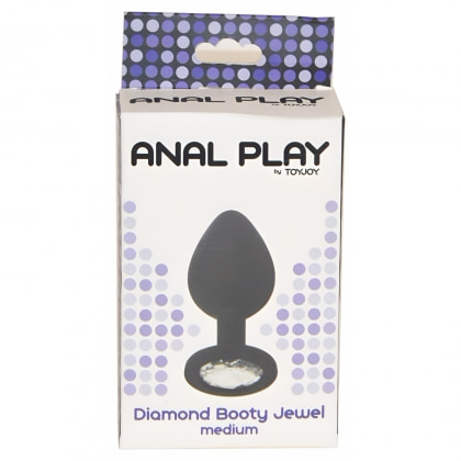 Anal Plug Diamond Jewel Medium Negru 4
