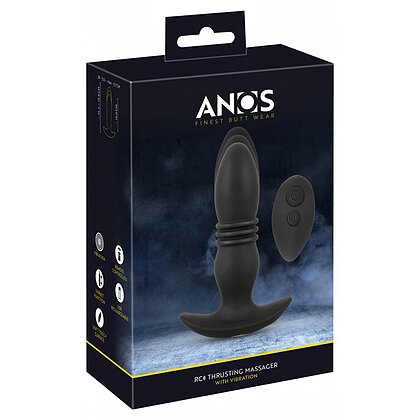 ANOS Plug Anal Vibrator Thrusting — 10 Vibraţii, 6 Împingeri Negru 6