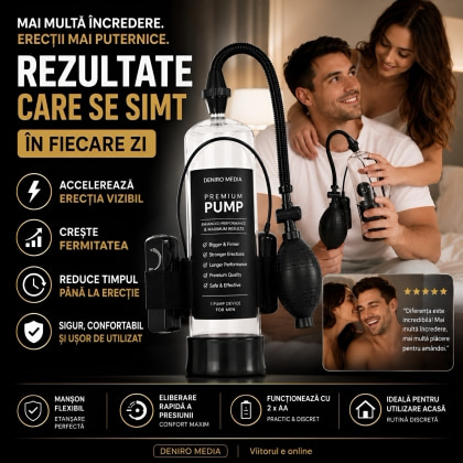 Pompă Penis Power Pump cu Vibrații pentru Mărire Negru 5