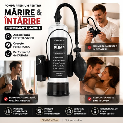 Pompă Penis Power Pump cu Vibrații pentru Mărire Negru 7