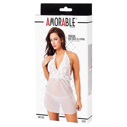 Babydoll Amorable Selene Alb S-L 3