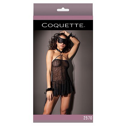 Babydoll Coquette Kitty Leopard Negru S-L 3