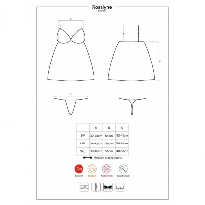 Babydoll Obsessive Rosalyne Roșu S-M 5