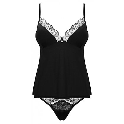 Set Obsessive Bella Rou Top Negru M-L